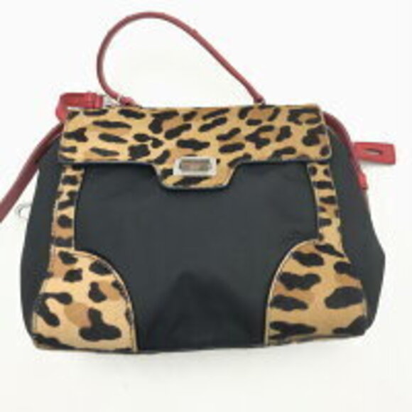 Prada Handbags - Prada satchel bag ostrich pony hair trim